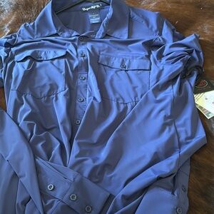 Cowgirl Tuff Blue Button-Down Shirt
